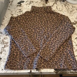 Christian Siriano Leopard Print Turtleneck Sweater
